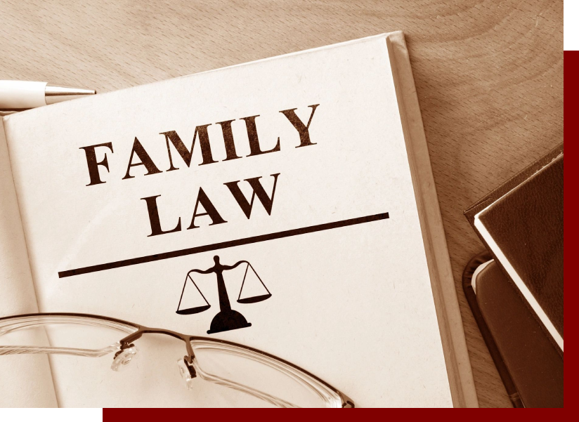 A family law book sitting on top of a table.